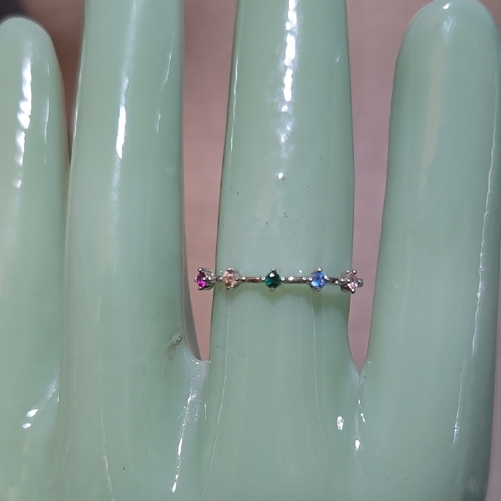 Elegant Multi-Color Gemstone Ring
